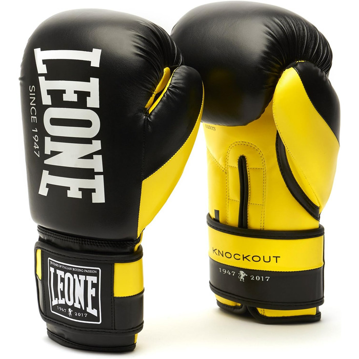 Боксерські рукавички LEONE 1947 KNOCKOUT, унісекс, жовті, 10 OZ (GN371)