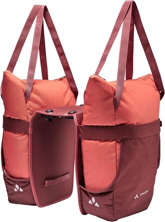 Велосумка VAUDE TwinShopper 44 л, зручна шопер-сумка, окреме використання, водонепроникна, з дощовиком, універсальний розмір, червона
