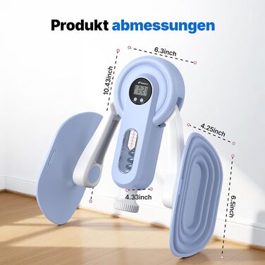 Тренування стегон MERACH Thigh Master – тренажер для ніг з регулюванням опору 400 N/600 N, 360° та тренажер для м'язів тазу для чоловіків та жінок. Фітнес-обладнання для дому, блакитний колір