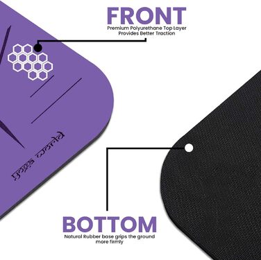 Йога-мат Yoga World Alignment, нековзкий TPE, екологічний, для пілатесу та домашніх тренувань, товстий, фіолетовий, 183x66 см