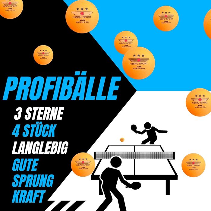 Набір для настільного тенісу з сіткою Ping Pong - 2 ракетки, 4 м'ячі, сітка, сумка