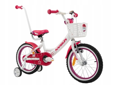 Дитячий алюмінієвий велосипед Karbon Star 16'' білий для дівчинки, 9 кг