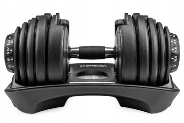 Регульовані гантелі з гумовим покриттям SPORT BLAST 1 x 24 кг