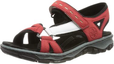 Жіночі сандалії Rieker 68879 - класичні, червоно-комбіновані, 39 EU