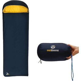Легкий спальний мішок Trek Comfort від outdoorer (880г) – дорослий туристичний спальник, блакитний, компактний (28x15 см)