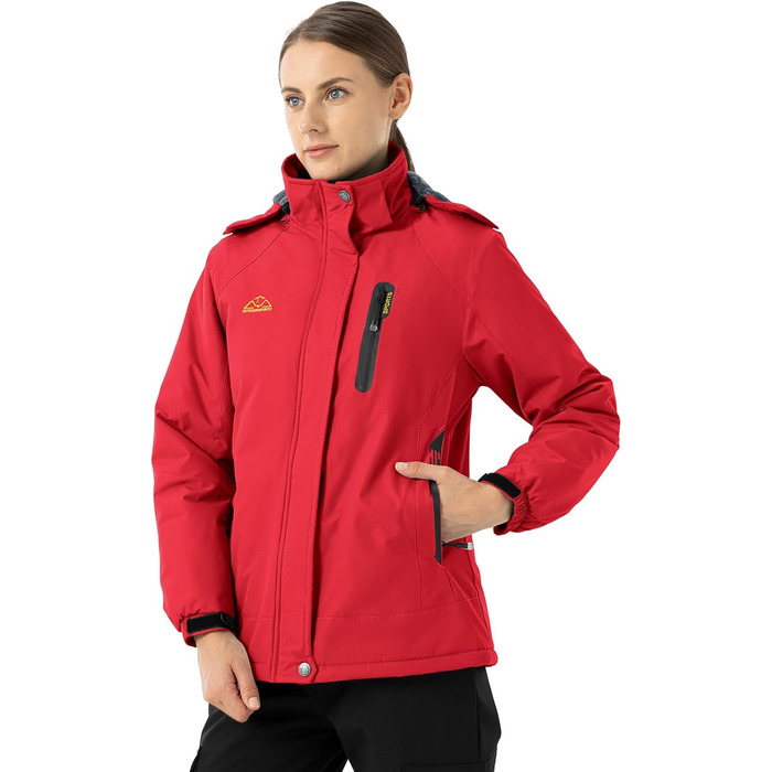Жіноча зимова куртка YSENTO, водонепроникна, софтшел, тепла, вітрозахисна, для катання на сноуборді та активного відпочинку (червона, L)