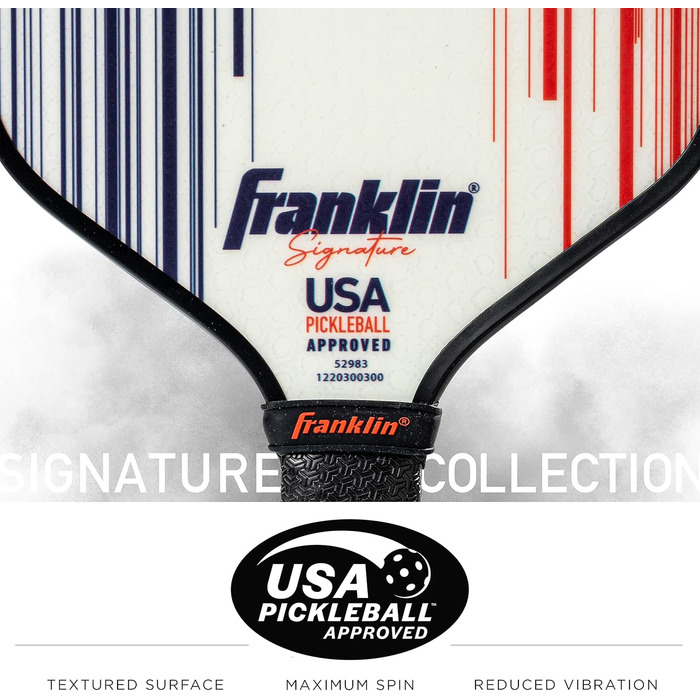 Професійна ракетка для піклболу Franklin Sports Signature Series з MaxGrit, 13/16 мм поліпропіленовий сердечник, для турнірів, сертифікована USAPA