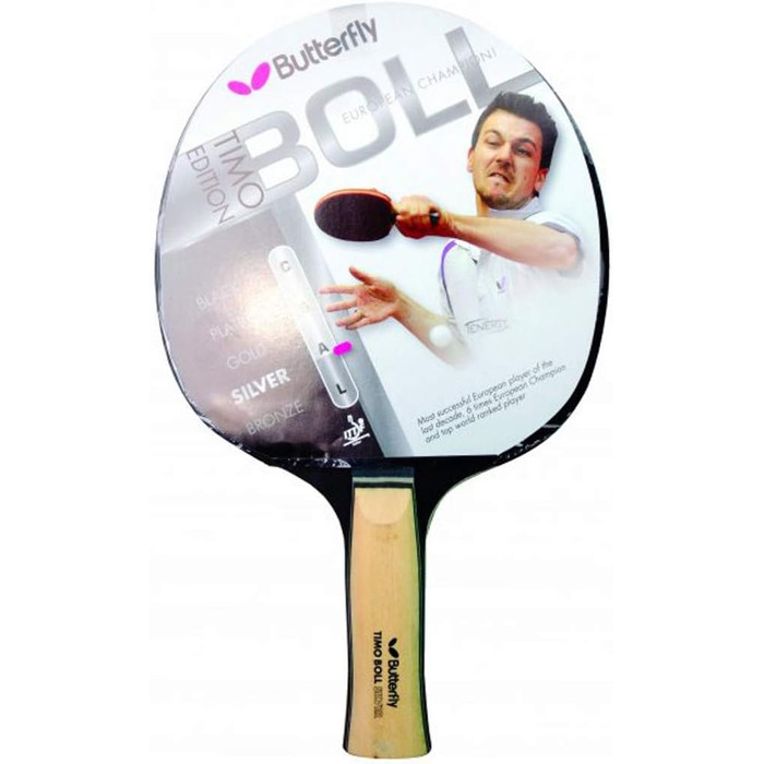 Настільна ракетка Butterfly Timo Boll Silver, ITTF, чорна-срібна