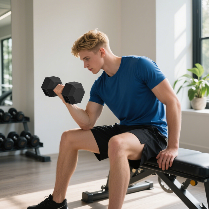 Штанги HOMCOM з рифленим руків'ям, гантелі з чавуну, 2 x 15 кг, гантелі для чоловіків та жінок