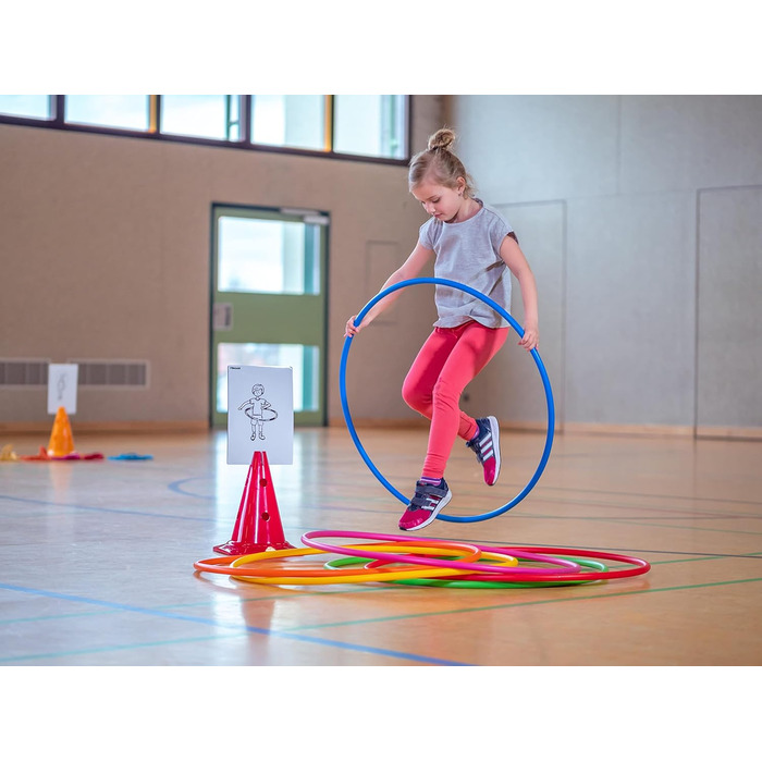 Обручі Hula-Hoop Betzold Sport, набір 6 шт, райдужні, для фітнесу та гімнастики, універсальний розмір, для дітей