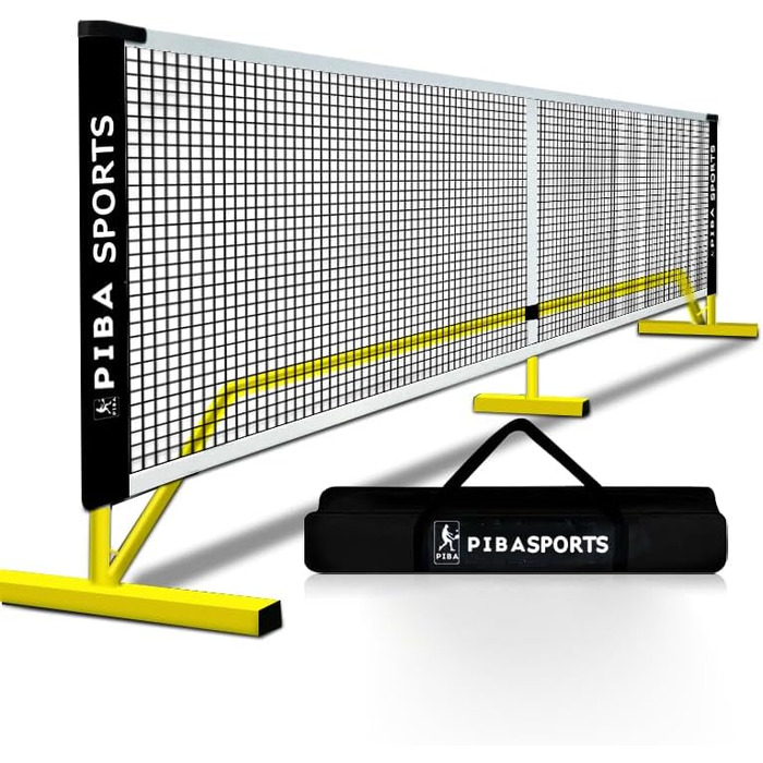 М'яка сітка для піклболу преміум-якості – офіційний розмір для турнірів, легка у збиранні, міцна та портативна – ідеальна для професіоналів та любителів, жовта