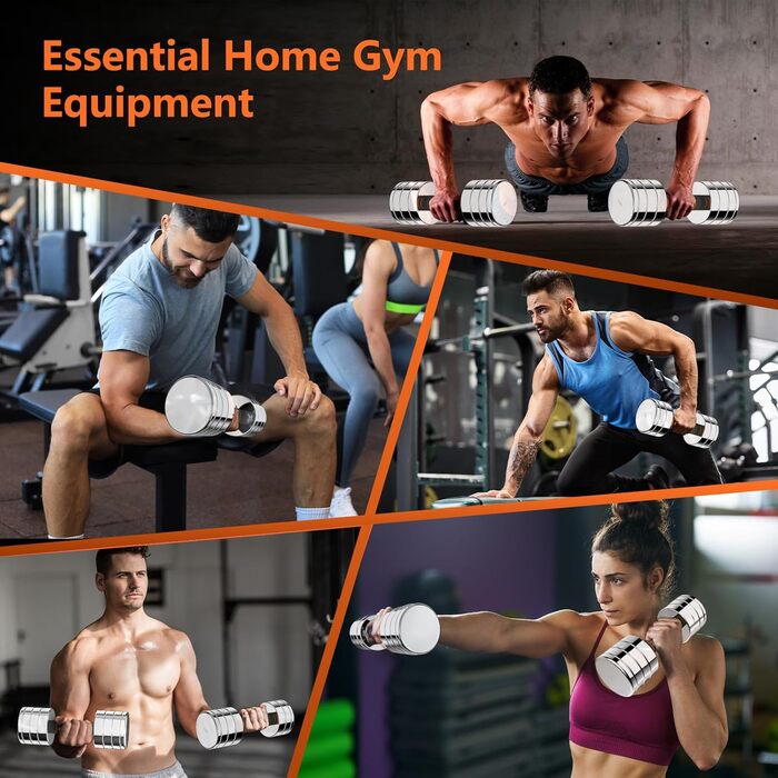 Регульовані гантелі Dskeuzeew: набір сталевих гантелей 5/7.5/10 кг з пінопластовими ручками для дому