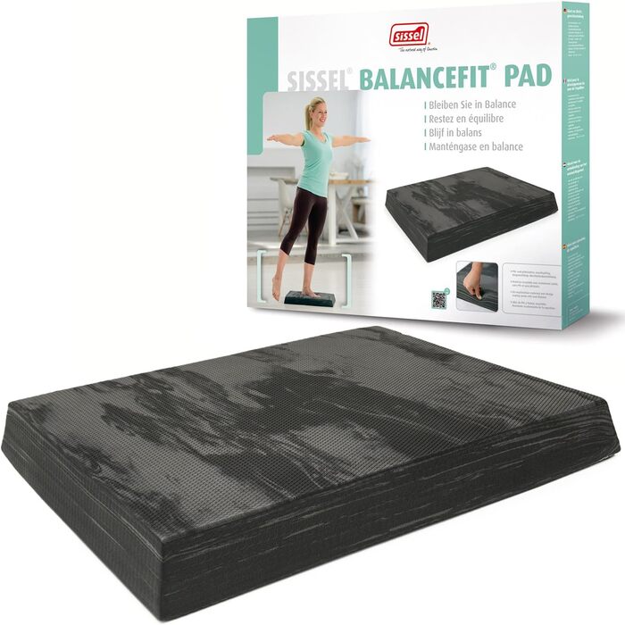 Балансувальна подушка Sissel Balancefit, TPE, антиковзка, для тренування рівноваги та координації, для дому і вулиці, до 120 кг, чорна