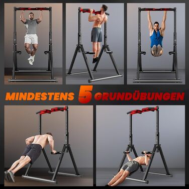 Стойка для підтягувань Klimmzugstange Freistehend - Power Tower для дому, тренажер для силових тренувань, чорний/червоний