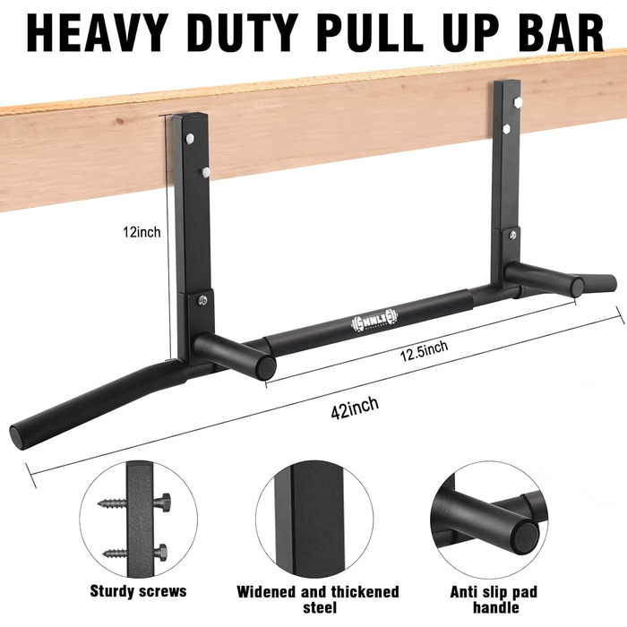 Дисплей для кріплення до стелі, турнік для дому, фітнес, балка, кріплення до балок, проста установка, ширина перекладини 106,7 см, дерево