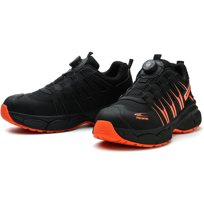 Черевики робочі чоловічі легкі, захисні черевики зі сталевим підноском, жіночі, дихаючі, зручні, широка колодка, гумова підошва, зелені (помаранчеві, 43.5 EU)