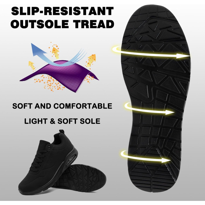 Кросівки для чоловіків Situkeke: бігові, для занять спортом, тренувань, прогулянок, фітнесу, тенісу, чорні, 45 EU