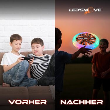 Світлодіодний фрісбі LED'S MOVE з RGB підсвіткою 25 см, USB-C, водонепроникний, для активного відпочинку