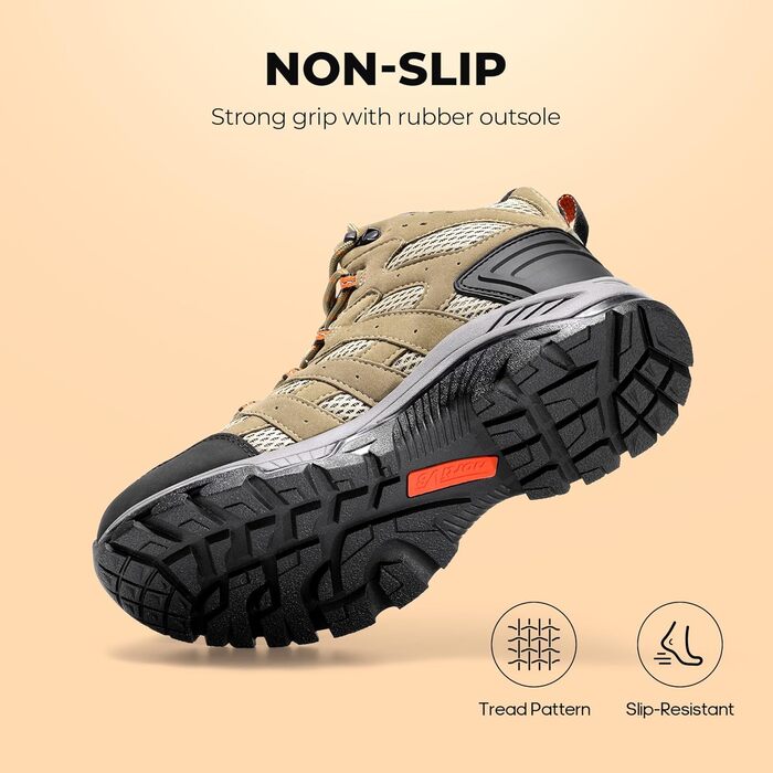 Жіночі трекінгові черевики NORTIV 8 (42 EU, широка колодка, коричнево-помаранчевий матовий)