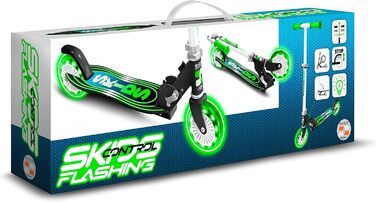 Самокат складаний чорний SKIDS CONTROL з поліпропіленовою декою та колесами LIGHTNING