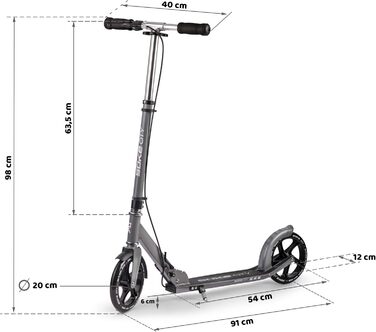 Міський самокат SOKE Cityroller, складаний, сірий, для дорослих і підлітків