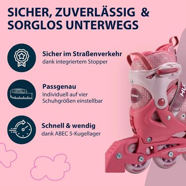 Інлайнери Hudora Mia / Leon 2.0 - ролики для дітей та дорослих, розміри 33-36, регульовані, стильні