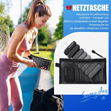 Ваги для ніг та рук BECOJADDE 0.45/0.9 кг (1.8 кг пара) - для кардіотренувань, бігу, фітнесу