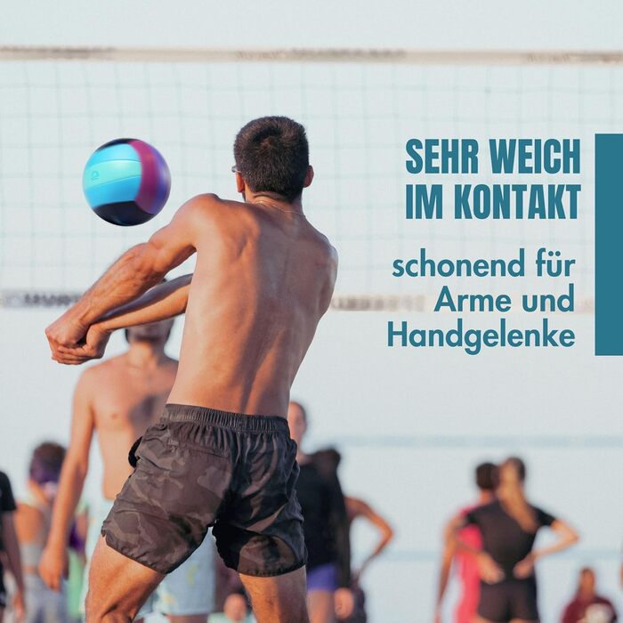 М'яч для волейболу Momevo Beachvolleyball, розмір 5, сертифікований DVV, м'яка поверхня, для пляжного волейболу, спорту на піску, ідеальний подарунок (фіолетовий)