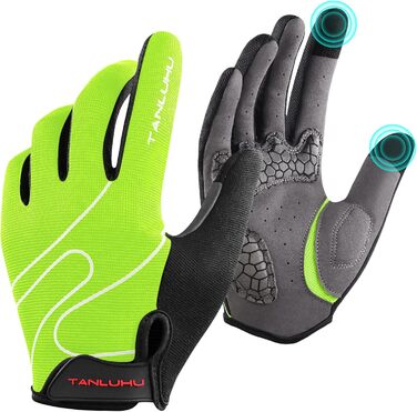 Рукавички для велосипеда: велоперчатки для гірського велосипеда, шосе, їзди та катання з амортизуючими вставками. Підходять для жінок та чоловіків (Чорний/Жовтий, S)