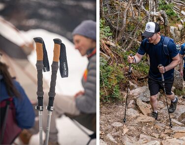 Трекінгові палиці TREKOLOGY Trek-Z Cork Grip: легкі, складні, регульовані, алюмінієві, для чоловіків та жінок