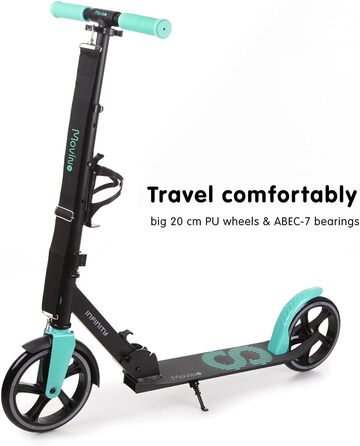 Самокат MOVINO Infinity Roller складаний, міський, з алюмінієвою декою, регульований по висоті, з тримачем для пляшки, для дітей та дорослих