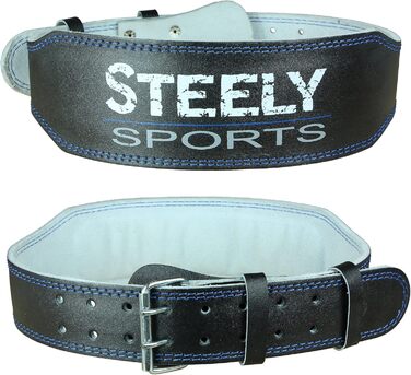 Шкіряний пояс для важкої атлетики Steely Sports, чоловічий, для бодібілдингу, фітнесу та силових тренувань, розмір M