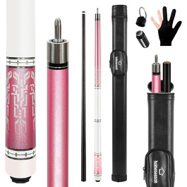 Більярдний кий HomeSeason Billardqueue: професійний, з карбону, 147.3 см, 12.7 мм, з чохлом (рожевий)