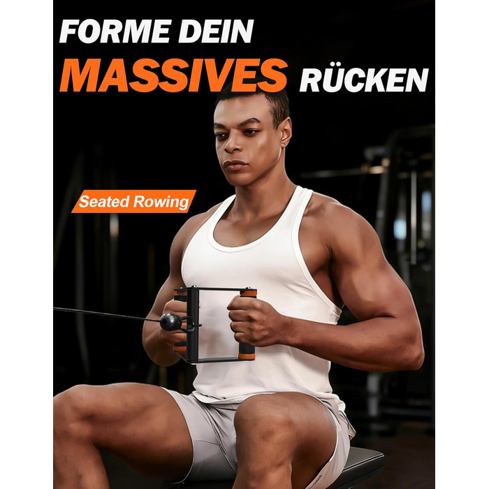 Ручка для тяги V-подібна Fitarc Double D для блочного тренажера, прогулька з протиковзаючим покриттям для залу та дому, помаранчева
