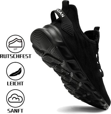Чоловічі кросівки для бігу та занять спортом Linenghs: легкі, дихаючі, для вулиці та фітнесу, чорні, 45 EU