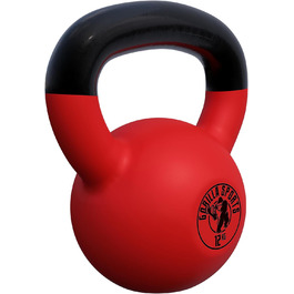 Гиря GORILLA SPORTS 12 кг з вініловим покриттям, чавунна, для фітнесу та силових тренувань