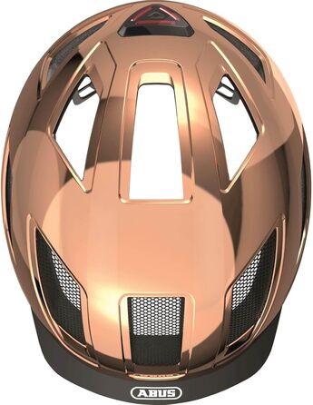 Велосипедний шолом ABUS Hyban 2.0 з LED-ліхтарем, ABS-оболонка, для дорослих, бронзовий (chrome rosé), розмір M (52-58 см)