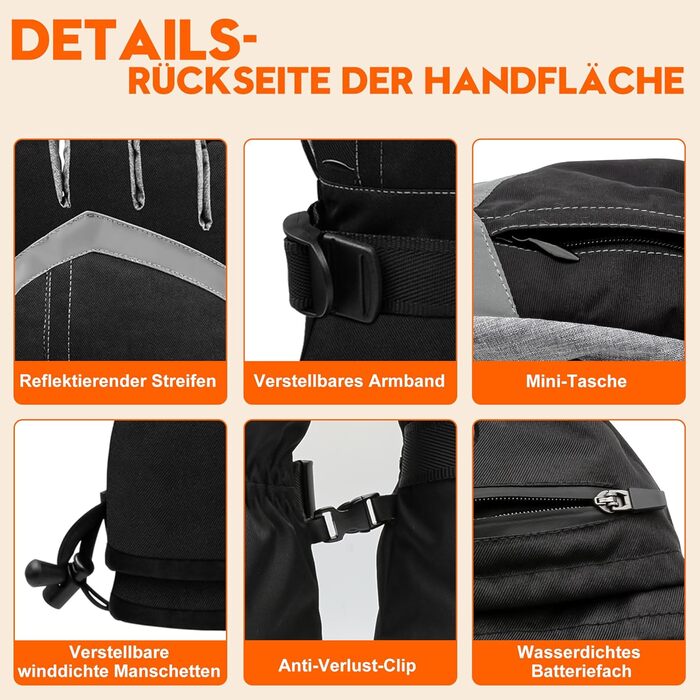 Обогріваючі рукавички SVPRO 5V 6000mAh - водонепроникні та вітронепроникні рукавички для катання на лижах, полювання, мотоциклів та піших прогулянок (M)