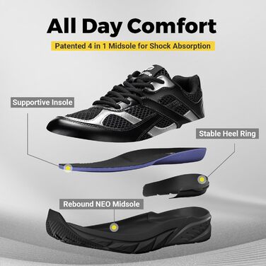 Чоловічі кросівки для бігу FitVille Neo V6 X-широкі (46.5 EU) - чорні з сріблястим, для активного відпочинку та фітнесу