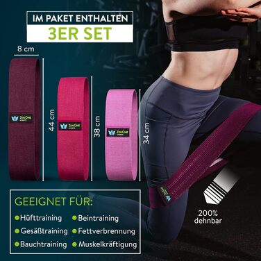 Гумові еластичні стрічки ZenOne Sports® для фітнесу - 6 рівнів опору, збірник вправ. Ідеально для кроссфіту, силових тренувань та розминки