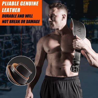 Позбиковий пояс з натуральної шкіри для важкої атлетики та пауерліфтингу, підтримка спини, тренування, сила (S, 15,2 см, Коричневий)