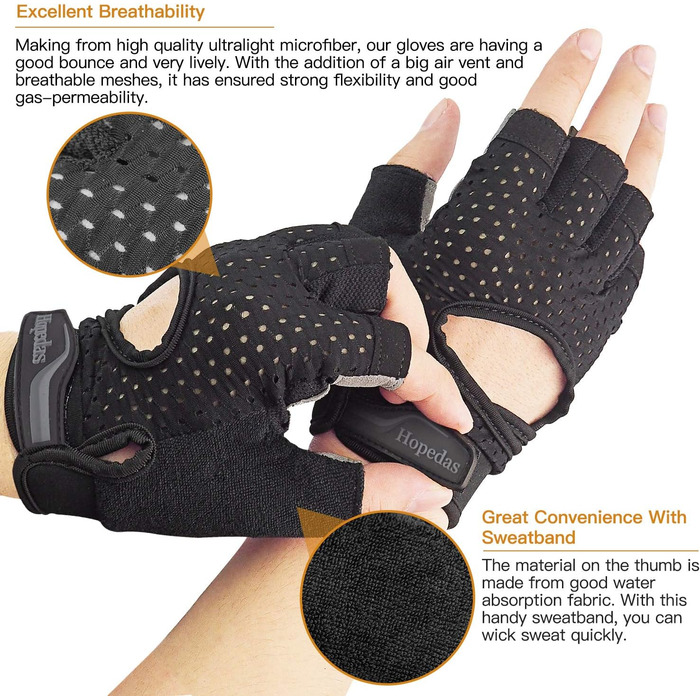 Спортивні рукавички для тренувань, захист долонь для жінок та чоловіків, рукавички для важкої атлетики, бодібілдингу, фітнесу, кросфіту, чорний колір, розмір M