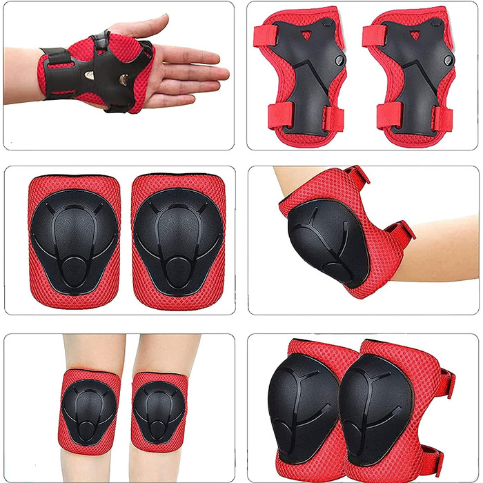 Набір захисту 7 в 1 для дітей 3-8 років: шолом, наколінники, налокітники, захист зап'ястків. Підходить для катання на роликах, скейтборді, самокаті, велосипеді.