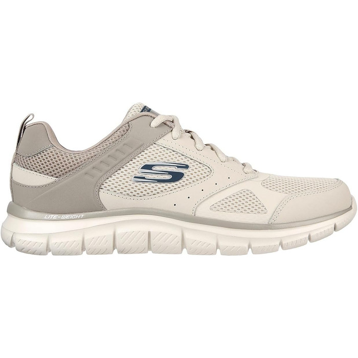 Чоловічі кросівки Skechers Track Syntacs: спортивне взуття (41 EU, бежева шкіра та сітка)