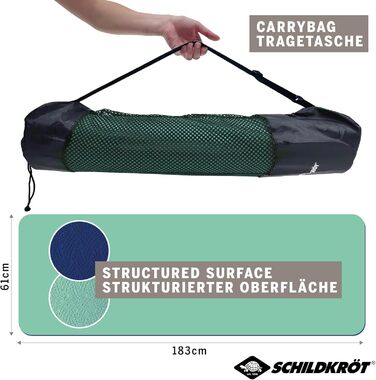 Двоколірний килимок для йоги Schildkröt Fitness BICOLOR, без ПВХ, нековзна поверхня, 180x61x0,4 см, у чохлі