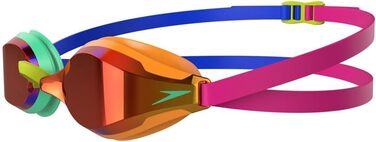 Окуляри для плавання Speedo Fastskin Speedsocket 2 з дзеркальними лінзами, унісекс, зелено-оранжеві, універсальний розмір
