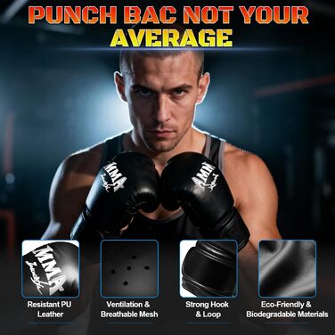 Боксерський мішок NZQXJXZ для дорослих з рукавичками, насосом та скакалкою, 180 см, для MMA та фітнесу