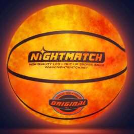 Світловий баскетбольний м'яч NIGHTMATCH LED, водонепроникний, офіційний розмір 7, сенсорне підсвічування, комплект для гри в темряві