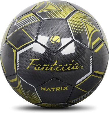 М'яч для футболу розмір 5 з насосом, шкіряний, унісекс, для дорослих та дітей, для гри в приміщенні та на вулиці, чорний