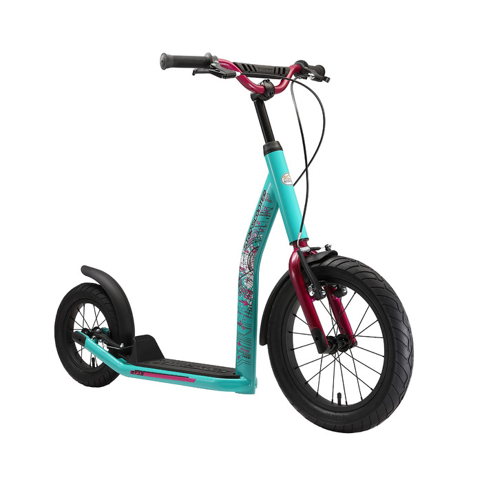 Самокат дитячий STAR SCOOTER City Kick Scooter 16 дюймів, з повітряними колесами, регульована висота, м'ятний колір